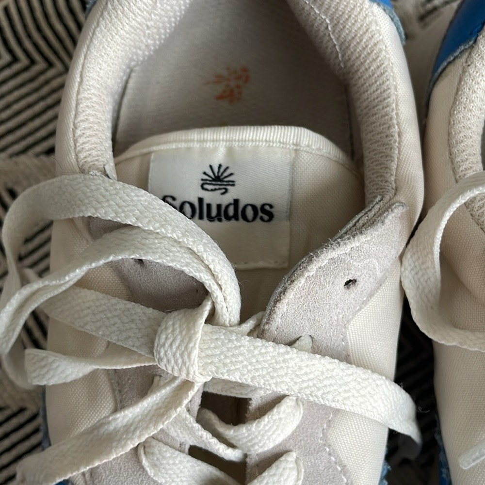 Soludos Paradiso Retro Sneakers, Women's, Color White/Blue, Size 6.5 - Picture 3 of 12